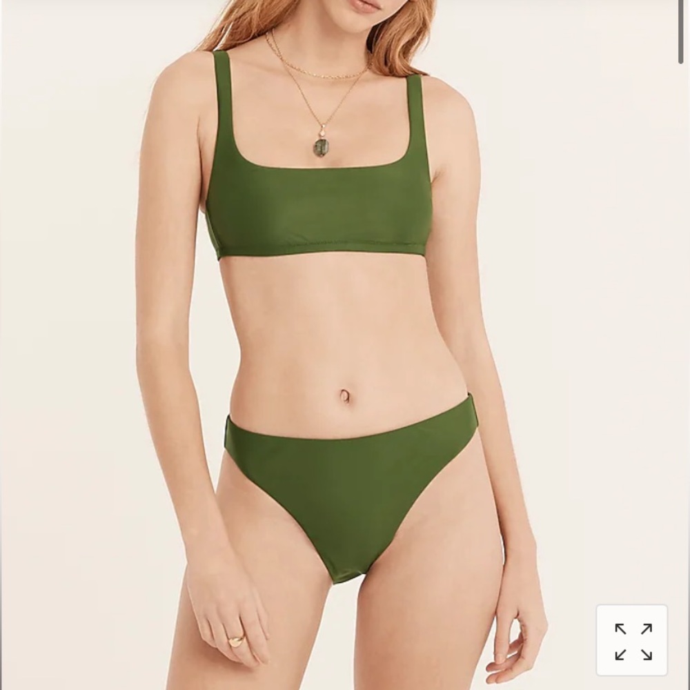 J Crew High Waist Cheeky Bottom eco fabric Safari green S/XS